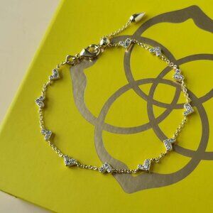 Kendra Scott Haven Heart Gold White Crystal Chain Bracelet fashion